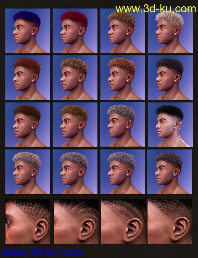 M3D Curly Hair for Kola 8.1模型的图片5