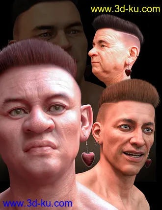 3D打印模型M3D GoodBoy Hair for Genesis 8.1 Male的图片