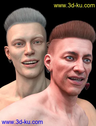 3D打印模型M3D GoodBoy Hair for Genesis 8.1 Male的图片