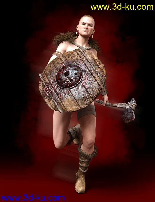 M3DVTO Shield and Axe Ogre Weapons模型的图片1