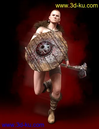 3D打印模型M3DVTO Shield and Axe Ogre Weapons的图片