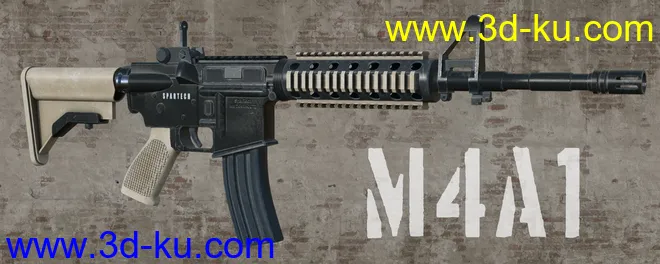 M4A1 Gun and Poses for Genesis 8模型的图片2