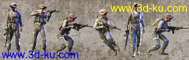 M4A1 Gun and Poses for Genesis 8模型的图片3