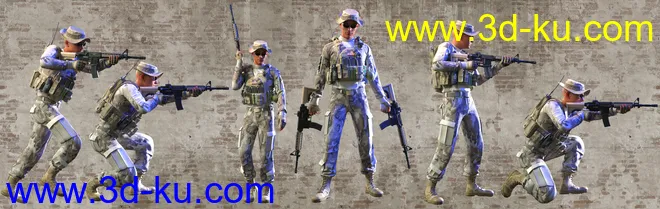 M4A1 Gun and Poses for Genesis 8模型的图片4