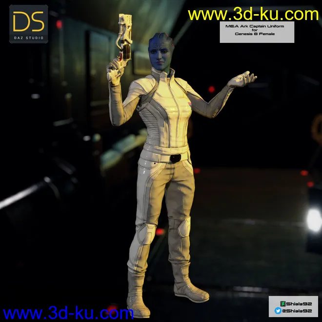 MEA Ark Captain Uniform for Genesis 8 Female模型的图片1