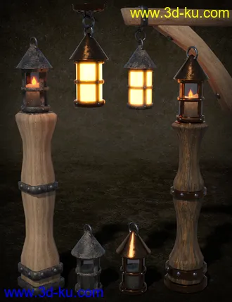 3D打印模型Medieval Village Houses Construction Set的图片