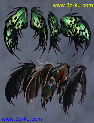 3D打印模型Melantha Wings for Genesis 8 and 8.1 Females的图片
