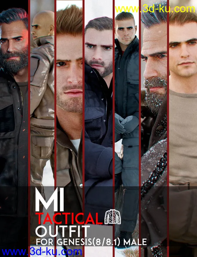 MI Tactical Outfit for Genesis 8 and 8.1 Males模型的图片1