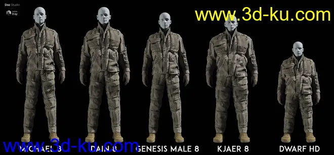 MI Tactical Outfit for Genesis 8 and 8.1 Males模型的图片3