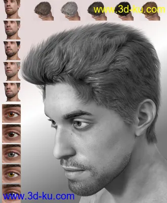 3D打印模型Mick, Hair and dForce Outfit for Mick Genesis 8 and 8.1 Males的图片