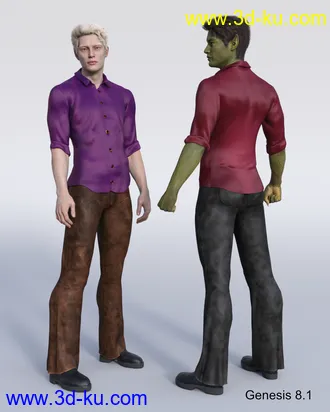 3D打印模型Mick, Hair and dForce Outfit for Mick Genesis 8 and 8.1 Males的图片