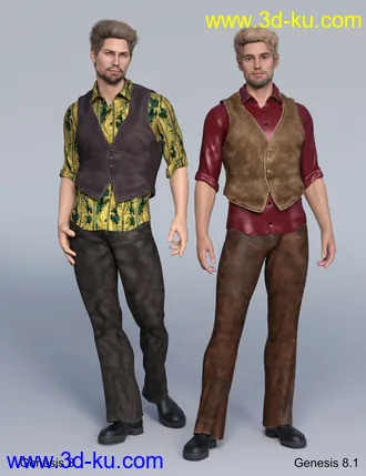 3D打印模型Mick, Hair and dForce Outfit for Mick Genesis 8 and 8.1 Males的图片