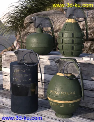 3D打印模型Military Props Grenades的图片