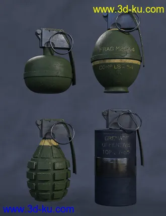 3D打印模型Military Props Grenades的图片