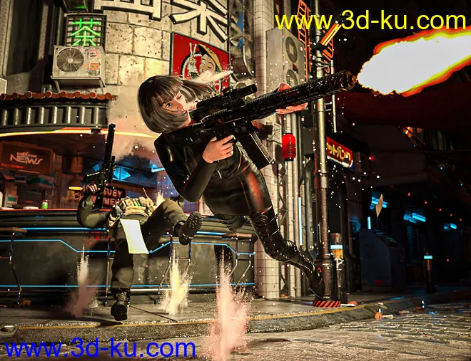 Military Weapons 01 Poses for Genesis 8 and 8.1模型的图片2