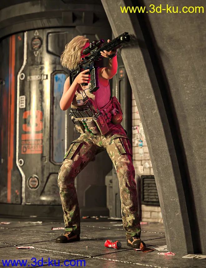 Military Weapons 01 Poses for Genesis 8 and 8.1模型的图片10