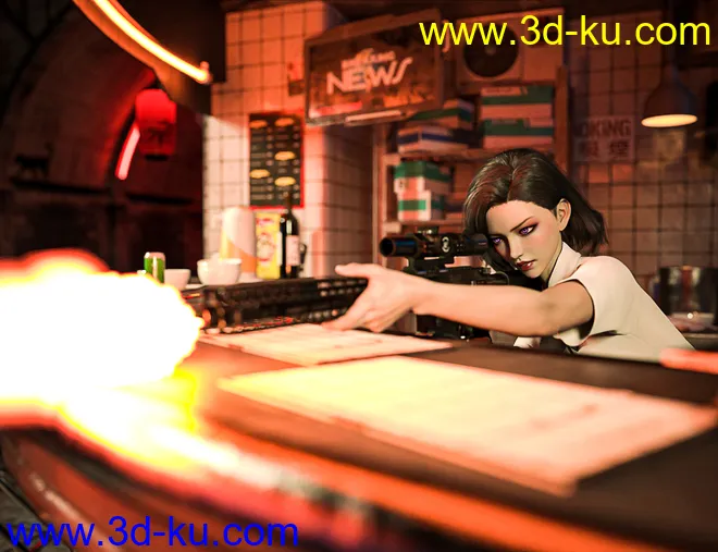 Military Weapons 01 Poses for Genesis 8 and 8.1模型的图片13