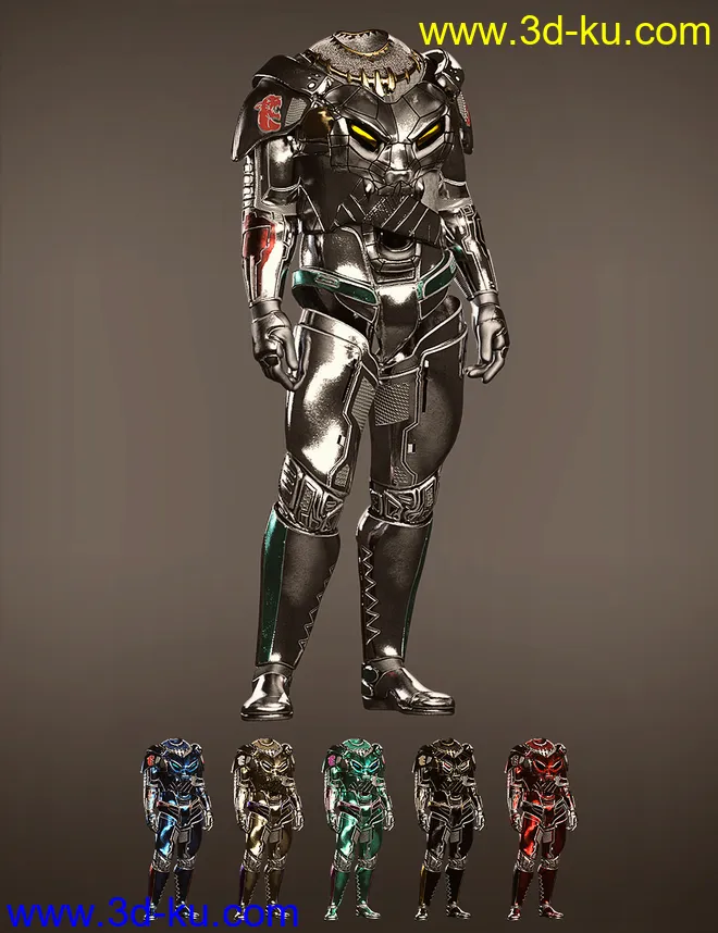 Mnyama Armor Bundle for Genesis 8.1 Males模型的图片1