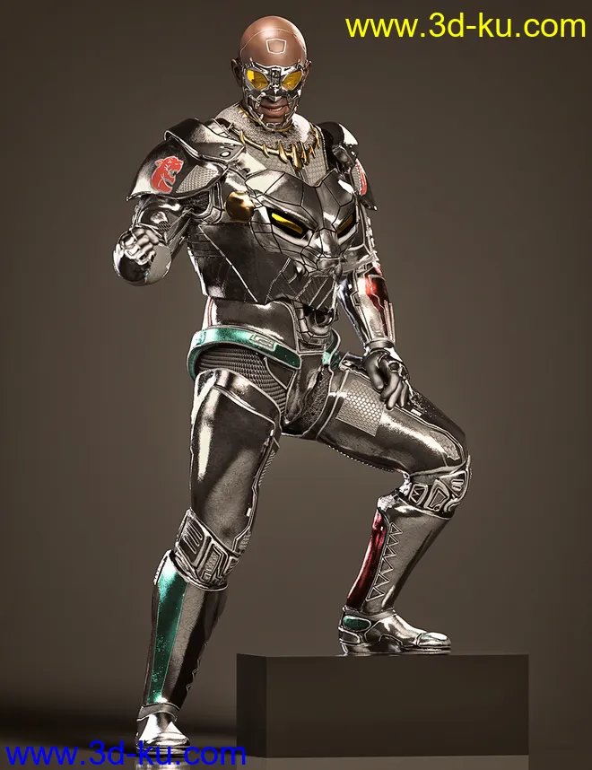 Mnyama Armor Bundle for Genesis 8.1 Males模型的图片5