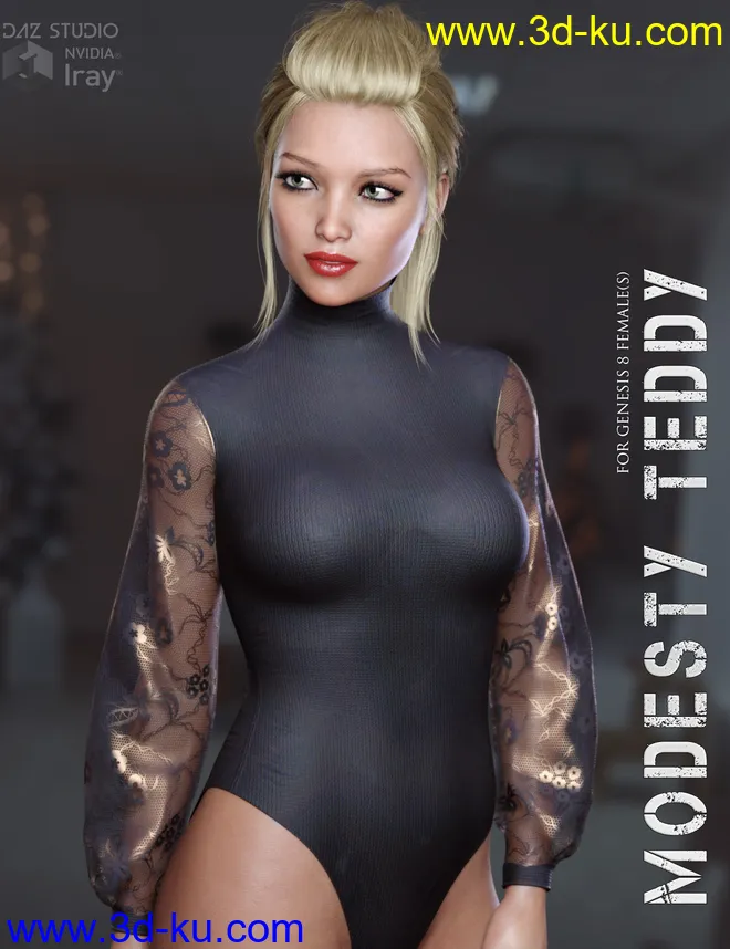 Modesty Teddy for Genesis 8 Females模型的图片1