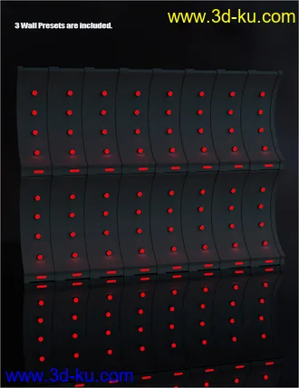 3D打印模型Modular Sci-Fi Light Walls Set的图片