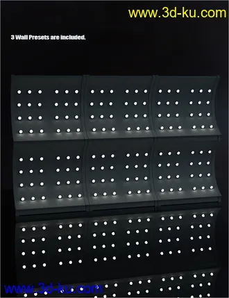 3D打印模型Modular Sci-Fi Light Walls Set的图片