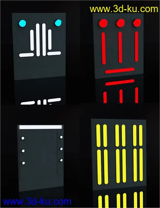 3D打印模型Modular Sci-Fi Light Walls Set的图片