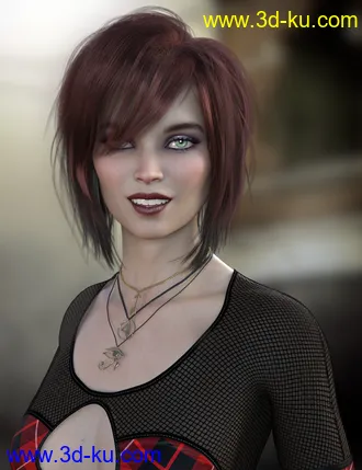 3D打印模型Morgan Hair for Genesis 8 Females的图片