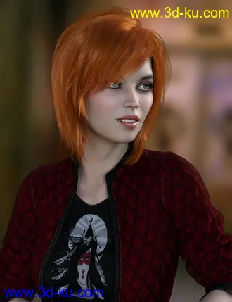 3D打印模型Morgan Hair for Genesis 8 Females的图片