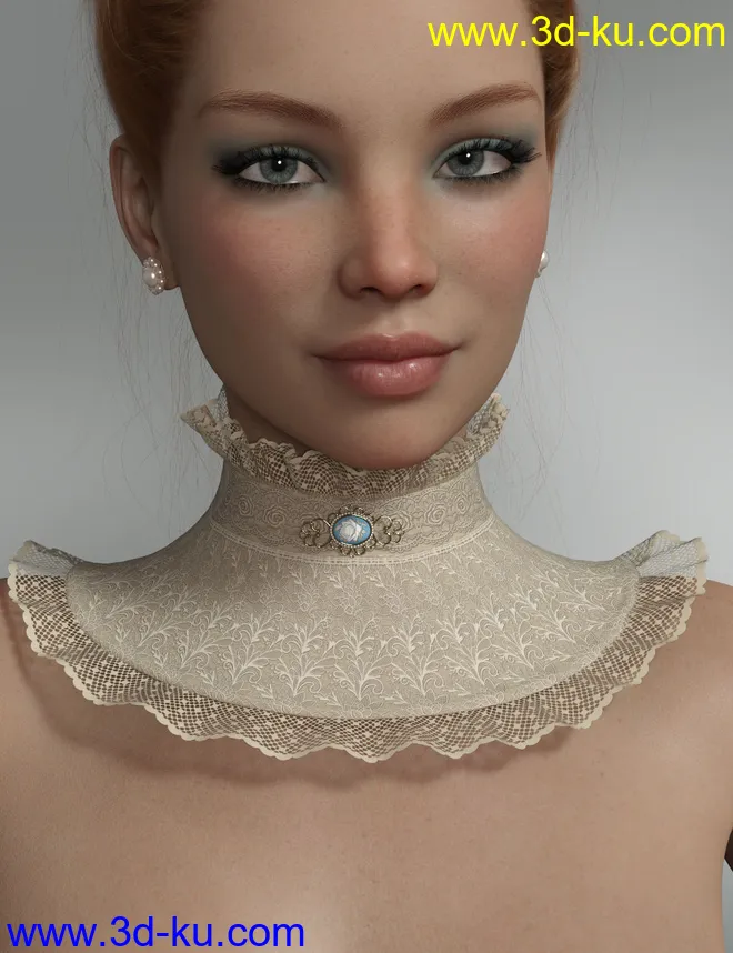 Neck Romance Collars for Genesis 8 and 8.1 Females模型的图片2