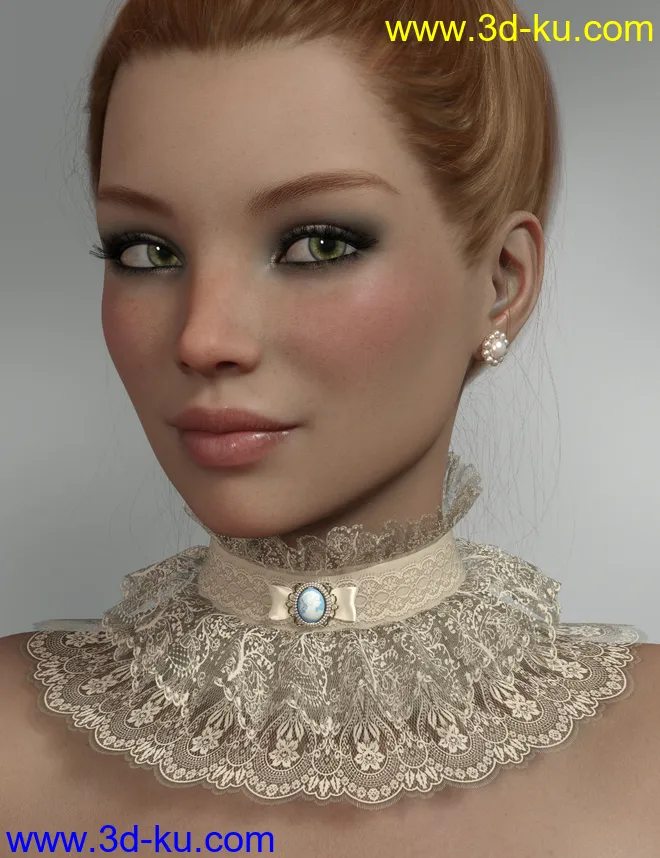 Neck Romance Collars for Genesis 8 and 8.1 Females模型的图片3