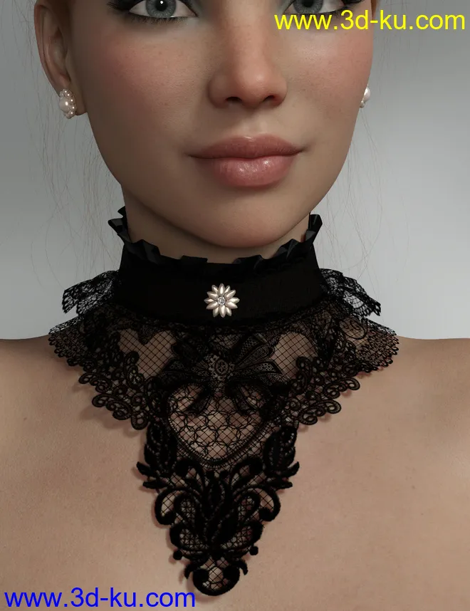Neck Romance Collars for Genesis 8 and 8.1 Females模型的图片4