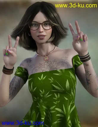 3D打印模型Olivia Hair for Genesis 8 Females的图片