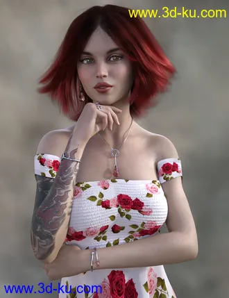 3D打印模型Olivia Hair for Genesis 8 Females的图片