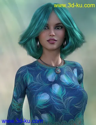 3D打印模型Olivia Hair for Genesis 8 Females的图片
