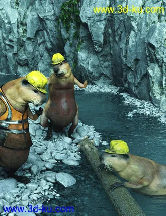 3D打印模型On the River of the Flow Poses for the Beaver for Genesis 8.1 Male的图片