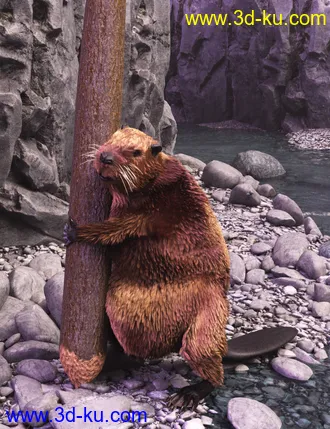 3D打印模型On the River of the Flow Poses for the Beaver for Genesis 8.1 Male的图片