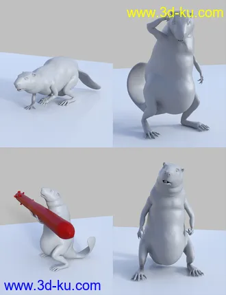 3D打印模型On the River of the Flow Poses for the Beaver for Genesis 8.1 Male的图片