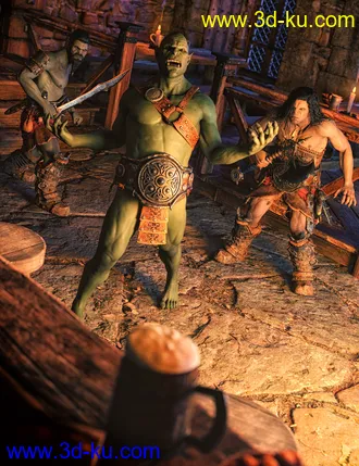 3D打印模型Orcish Poses and Expressions for Orc Horde HD and Genesis 8 and 8.1 Male的图片