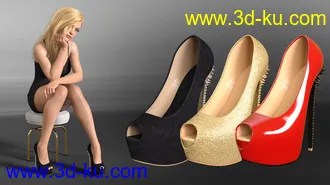 3D打印模型Peep Toe Platform Pumps with Spiked Heel for G8F and G8.1F的图片