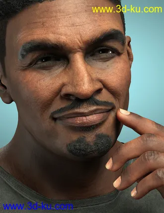 3D打印模型Pencil Mustache and Goatee for Genesis 8.1 Males的图片