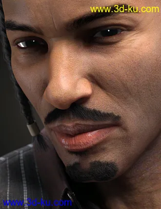3D打印模型Pencil Mustache and Goatee for Genesis 8.1 Males的图片