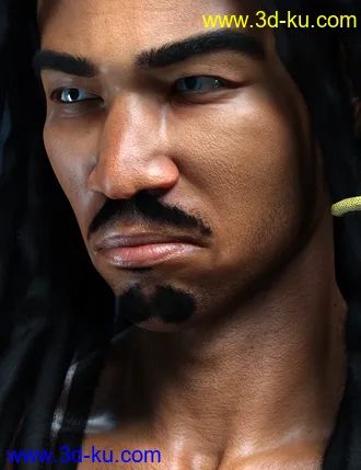 3D打印模型Pencil Mustache and Goatee for Genesis 8.1 Males的图片