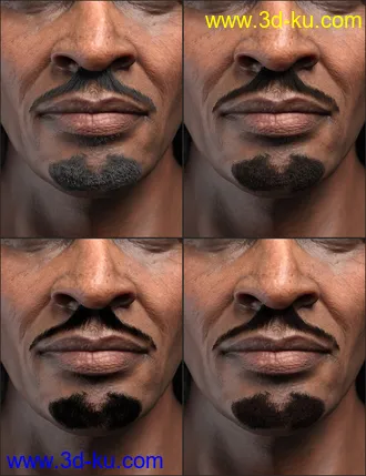 3D打印模型Pencil Mustache and Goatee for Genesis 8.1 Males的图片