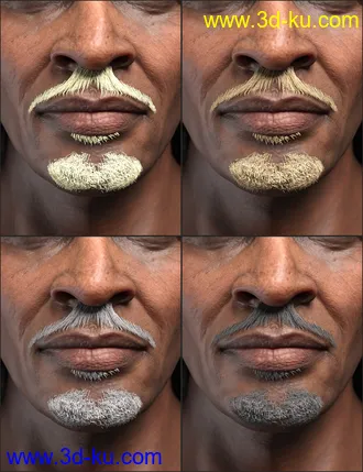 3D打印模型Pencil Mustache and Goatee for Genesis 8.1 Males的图片