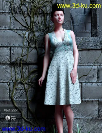 3D打印模型Peppermint Ivy Dress for Genesis 8 Female(s)的图片