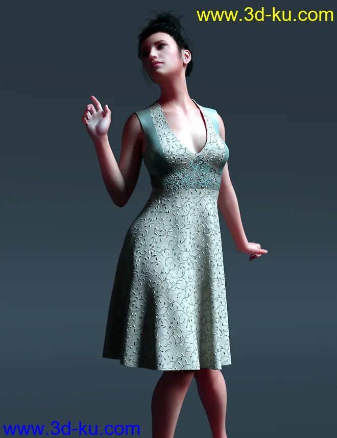 Peppermint Ivy Dress for Genesis 8 Female(s)模型的图片4