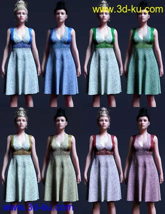 3D打印模型Peppermint Ivy Dress for Genesis 8 Female(s)的图片