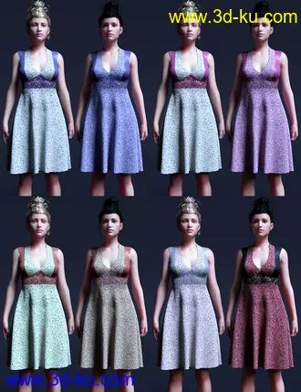 3D打印模型Peppermint Ivy Dress for Genesis 8 Female(s)的图片