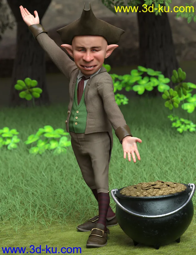 Pot of Gold Poses for Leprechaun模型的图片2